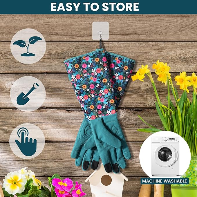 Trifabricy Gardening Gloves for Women - Long Garden Gloves with Grip Breathable, Thorn-Proof Puncture-Resistant Work Gloves