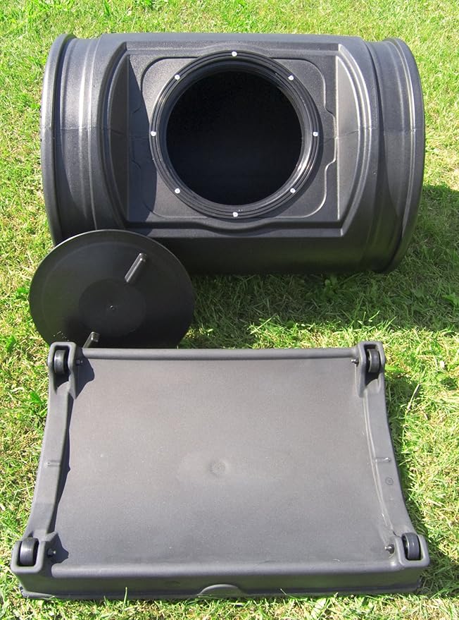 Good Ideas Compost Wizard Jr 7 Cubic Feet Outdoor Home Garden Compost Bucket Storage Container with Carrying Handles, Black