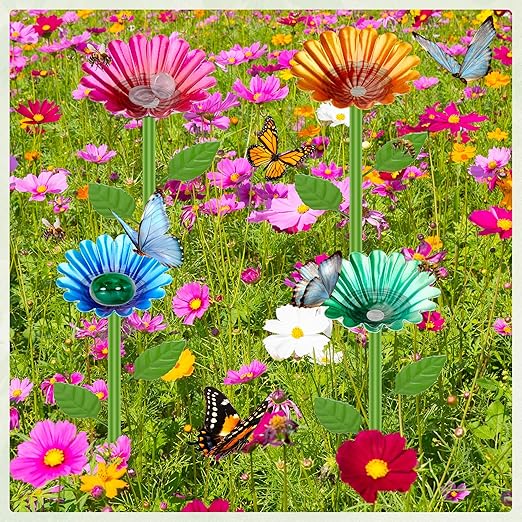 Bee Watering Station for Garden, Bee Feeders for Outside – Metal Flower-Shaped Bee and Butterfly Waterer – Outdoor Pollinator Water Feeder, Bees Baths Garden Yard Decor