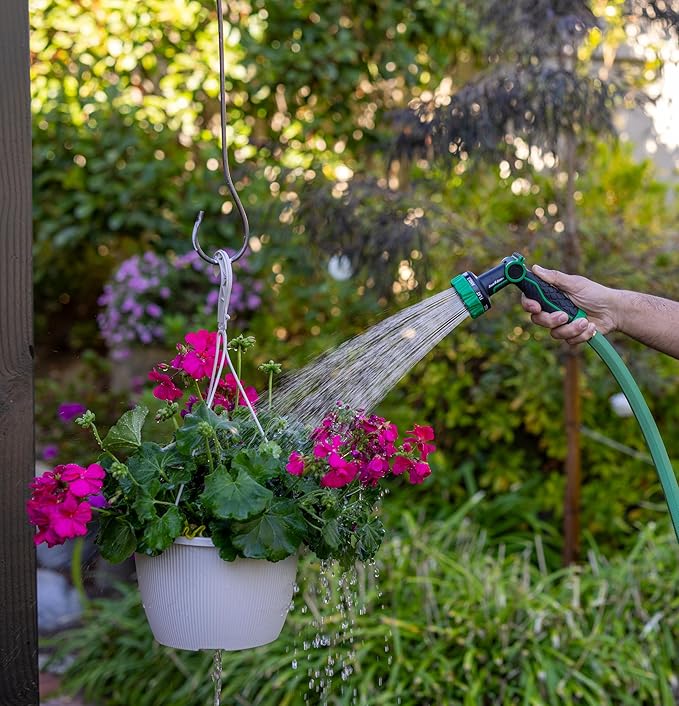 Rain Bird TCNZL8P Garden Hose Nozzle, Thumb Control, Carbon Fiber Texture, 8 Spray Patterns