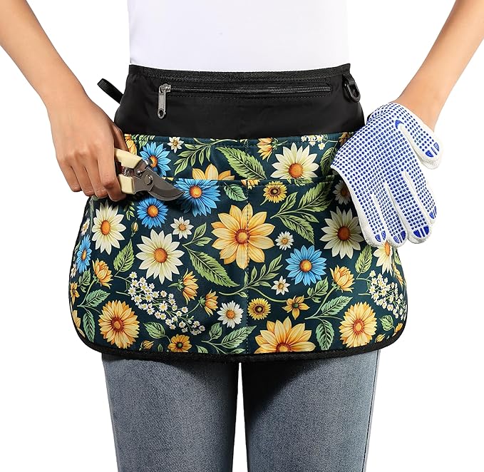 Garden Apron for Women with 6 Pocket,Half Florist Apron