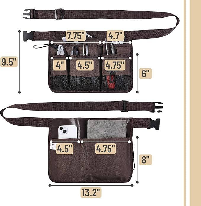 UNCO- Gardening Belt, Garden Tool Belts for Men, Waist Apron with Pockets, Construction, Carpenter Belt, for Men