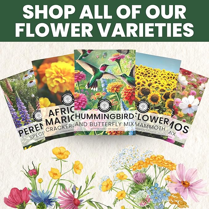 Hummingbird Butterfly Mix - Bulk 1/4 Pound Pouch - 30,000 Flower Seeds for Planting - Wildflower Mix