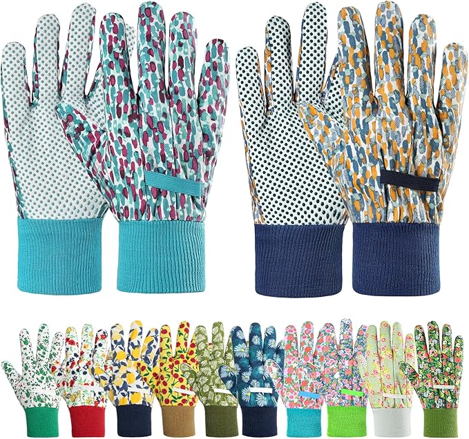Ainiv Floral Gardening Gloves for Women/Ladies, Non-Slip Garden Work Gloves,Breathable Yard Work Glove Light Working Gloves