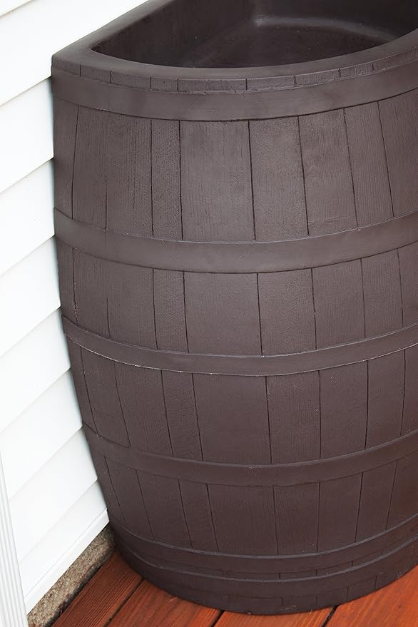 Rescue 50 Gallon Whiskey Rain Barrel – Brown