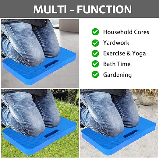HOOPLE Extra Thick Kneeling Pad 1.5 Inch, Large Foam Kneeling Cushion for Gardening, Bathing, Exercise, Yoga & Garage Work, Waterproof Comfort Knee Mat for Gardeners & Home Use, Blue 17.5 x 11 x 1.5 Inches