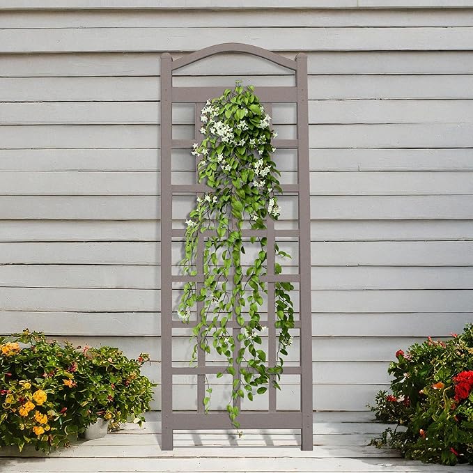 Dura-Trel PVC Garden Trellis for Climbing Vine Plants, Cambridge, Mocha, 28" x 76"