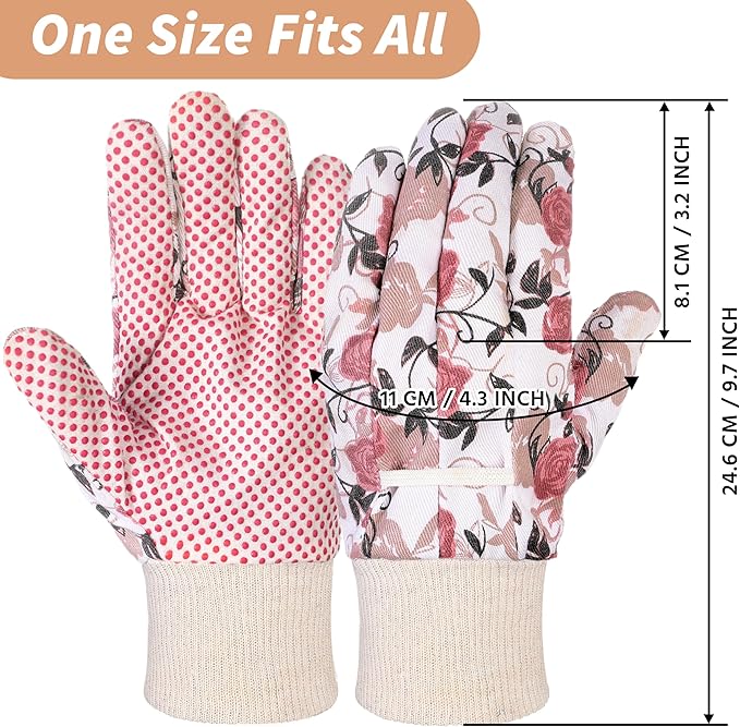 DOFOWORK Gardening Gloves - 4 Pair Garden Gloves for Women, Soft Womens Gardening Gloves Floral Cute Garden Gloves