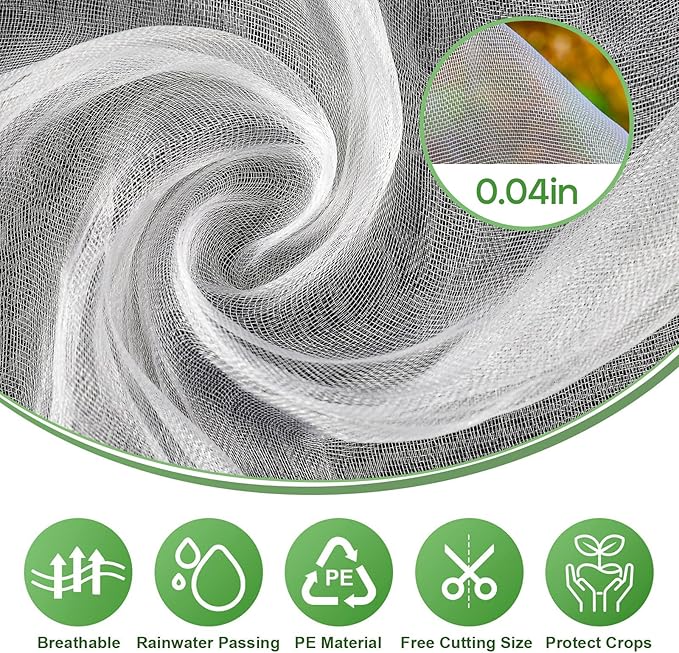 GonLei Garden Netting 2pack 10x25FT Fruits Tree Netting for Garden Protection,Garden Mesh Netting Plants Blueberry Shrubs Berry Barrier Mosquito Vegetables Covers Row Raised Bed Patio Mesh Net