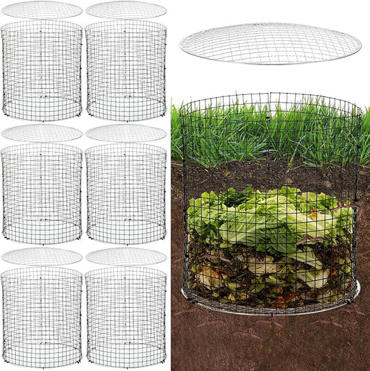 6PCS Inground Worm Composter, 11.8x11.8 Inch Outdoor Metal Compost Bin for Garden Beds Detachable Vermicomposting Bin for Recycling Kitchen Food Waste