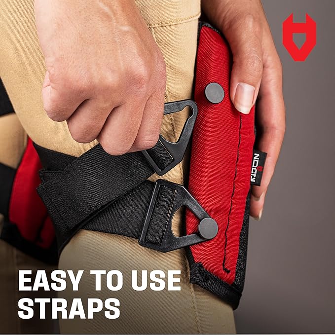 NoCry Non-Slip Work Knee Pads for Men and Women with Thick Soft Foam Padding, Strong, Adjustable Straps and Easy-to-Use Buckle Clips — Stay in Place While You Move — Perfect for Flooring or Gardening