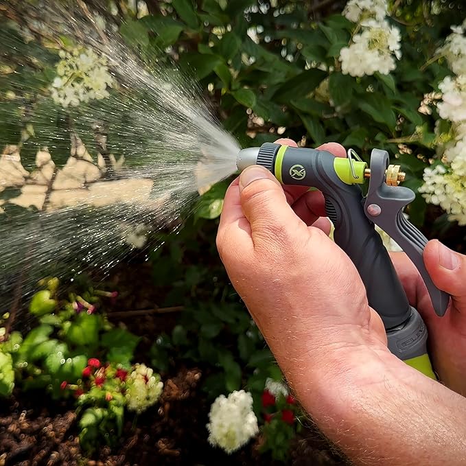 Flexzilla Metal Adjustable Pistol Grip Garden Hose Nozzle Sprayer with Durable Metal Construction & Variable Water Flow