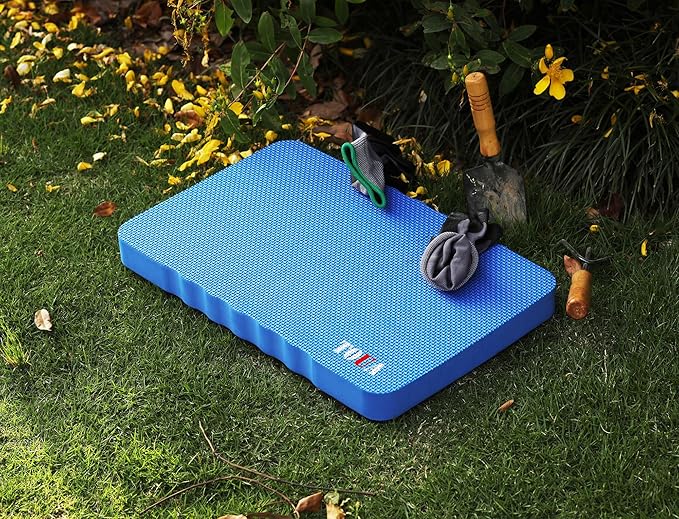 TOUA Garden Kneeling Pad, Kneeling Mat for Gardening, Bath Kneeler for Baby Bath, Large Support Knee 17.8x11x1.4 Thick High Density Foam Protective Knee, Knee Pads for Gardening, Planting Blue 2 Pack