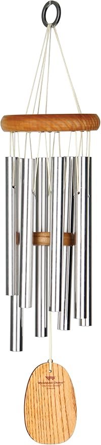Woodstock Wind Chimes for Outside, Garden, Patio, Porch and Outdoor Decor (17") Gregorian Chimes Soprano Silver Wind Chime (GSS)