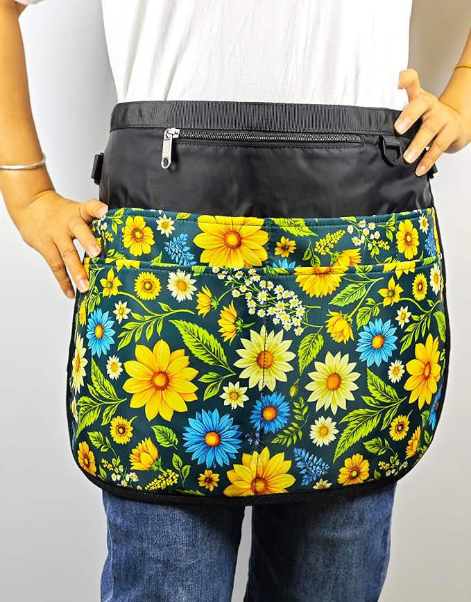 Garden Apron for Women with 7 Pocket,Half Florist Apron Harvesting Apron