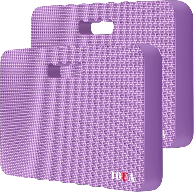 TOUA Kneeling Pad Thick Extra Large High Density Foam Comfort Kneeling Pad for Work Gardening Yoga Exercise Garden Knee Pad, Purple 2 Pack