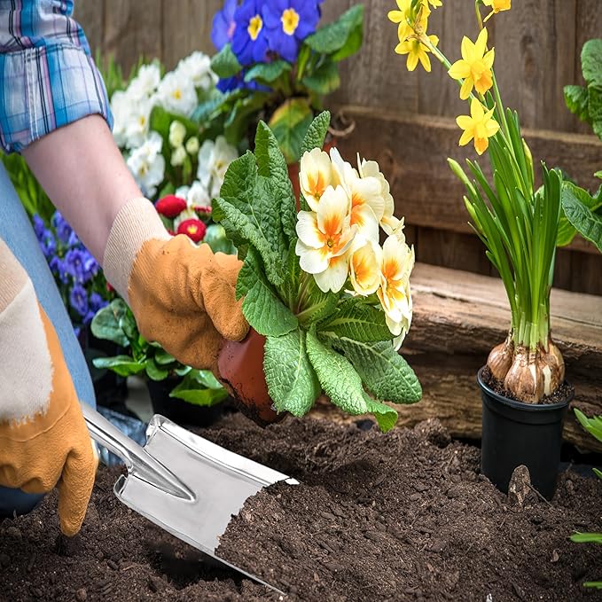 Garden Shovel Hand Trowel, Sturdy Heavy Duty Gardening Tool Trowel, Small Gardening Hand Tools Shovels for Digging, Rust Resistant Spade Trowel Tools for Garden Work