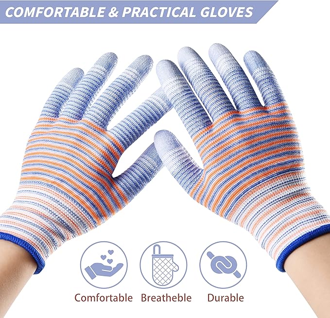 Gardening Gloves for Women - Breathable Rubber Garden Gloves, Outdoor Protective Working Gloves (12 Pairs)