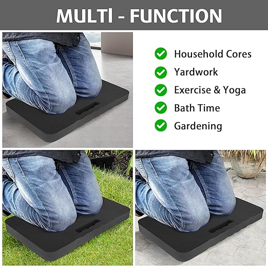HOOPLE Extra Thick Kneeling Pad 2 Pack, Large Foam Kneeling Cushion for Gardening, Bath, Exercise, Yoga & Garage Work, Waterproof Comfort Knee Mat, Durable Outdoor Garden Kneeler 17.5 x 11 x 1 Inch