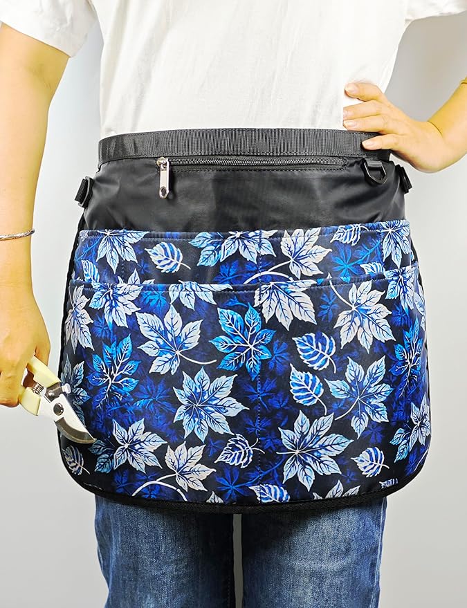 Garden Apron for Women with 7 Pocket,Half Florist Apron Harvesting Apron