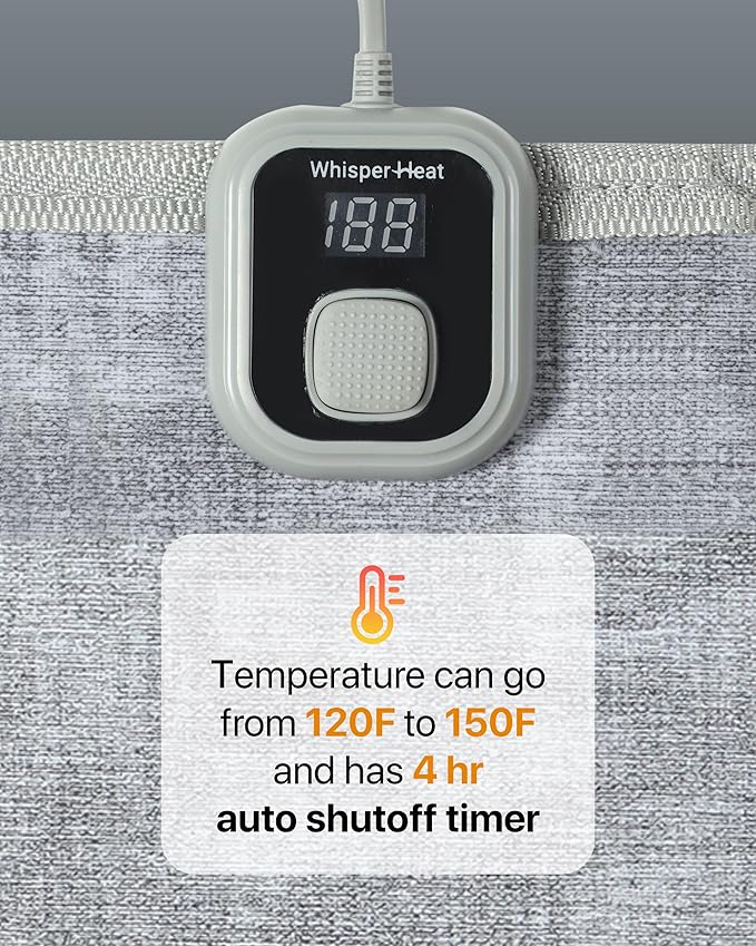 WhisperHeat™ Heated Floor Mat – Electric Tap-to-Activate Foot & Floor Warmer- Silent, Energy-Efficient Underfoot Heating Mat
