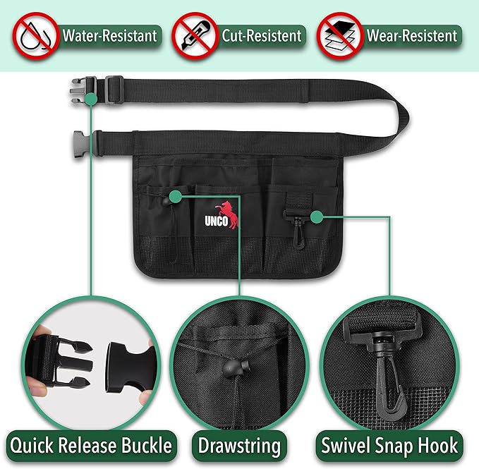 UNCO- Gardening Belt, Garden Tool Belts for Men, Waist Apron with Pockets, Construction, Carpenter Belt, for Men, Utility Belt Men