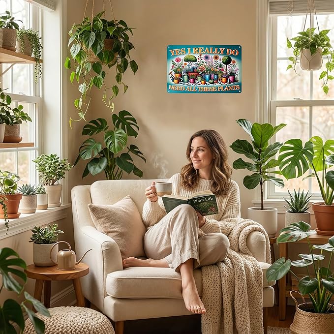 Plants Gifts I Really Need All These Plants Vintage Tin Sign for Garden Patio Porch Yard She Shed Decor 8x12 Inch (3903)
