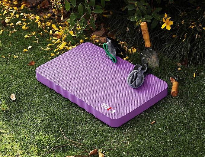 TOUA Kneeling Pad Thick Extra Large High Density Foam Comfort Kneeling Pad for Work Gardening Yoga Exercise Garden Knee Pad, Purple 2 Pack