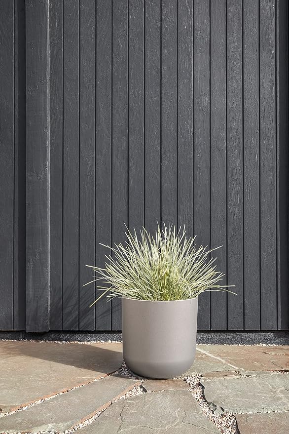 Veradek Mason Series Lima Planter - Round Planter for Indoor or Outdoor Porch/Garden | Made from Plastic-Stone Composite with Drainage Holes | Modern Décor for Succulents, Flowers, Small Plants
