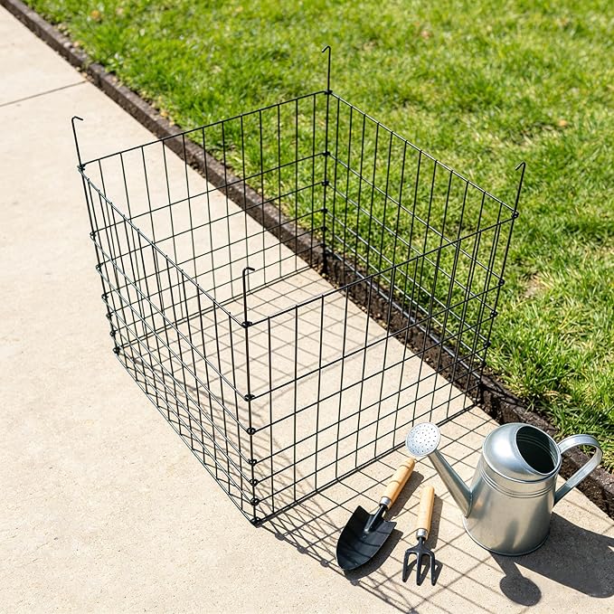 Garden Wire Compost Bin 30x30x24 inches, Green, Garden Bed Fencing