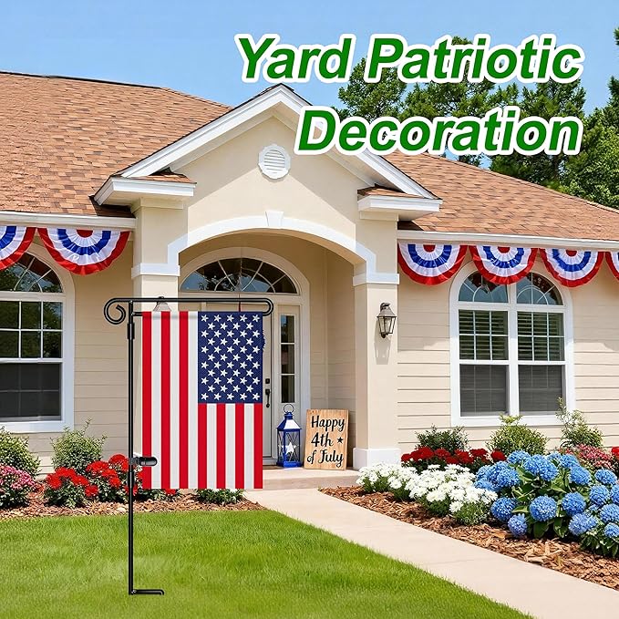 HOOSUN Garden Flag Stand Holder,Yard Flag Holder For Small Flags 12 x 18,Yard Sign Garden Flags Stake For Outside,Small Metal Garden Flag Pole For Yard With Tiger Clip