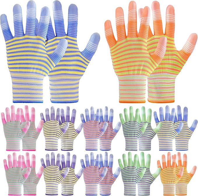 Gardening Gloves for Women - Breathable Rubber Garden Gloves, Outdoor Protective Working Gloves (12 Pairs)