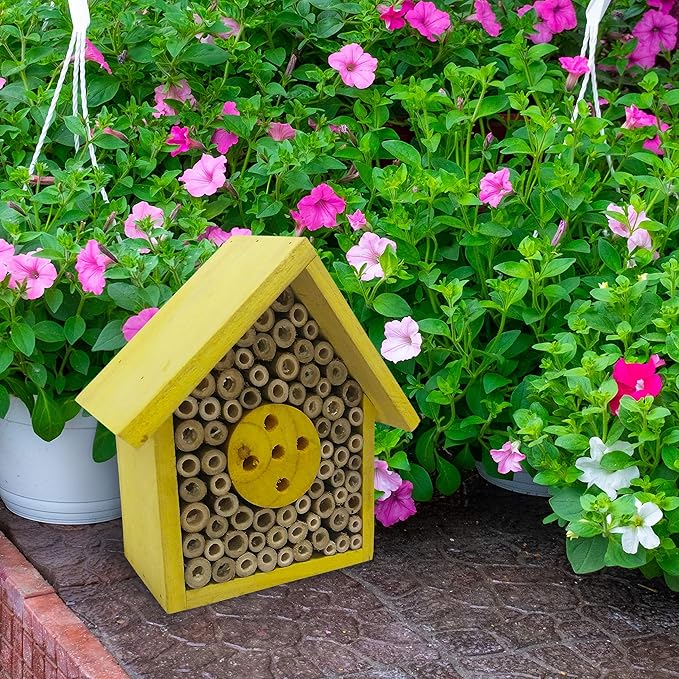 Eco-Friendly Bee House Hotel - Insect Nest Box for Gardens and Yards