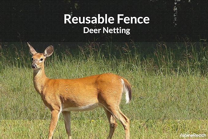AlpineReach Garden Netting 15 x 30 ft Heavy Duty Bird Net, Deer, Plant Protection Extra Strong Woven Mesh, Reusable Kit with Zip Ties, Animal Fencing for Fruits Trees, Black